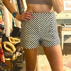 Bar iii striped high waisted shorts